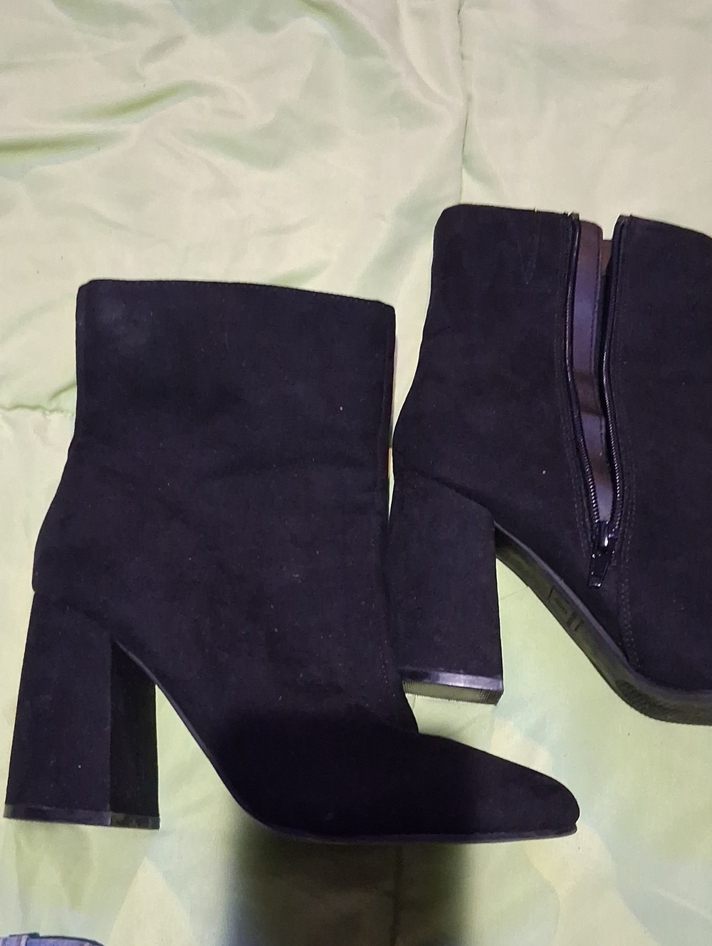 The Limited Black Suede Block Heel Ankle Boots